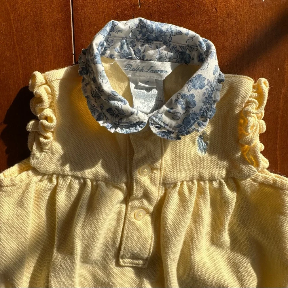 Ralph Lauren Spring Lot - Red Stripes, Yellow Ruffles + floral collars. Size 3m - Picture 10 of 12